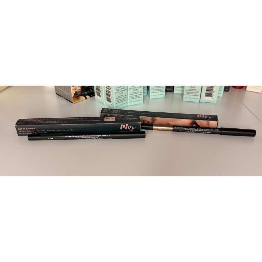 Pley Beauty Let It Linger 12-Hour Longwear Eyeliner Flora & Beach Bunny Set of 2
